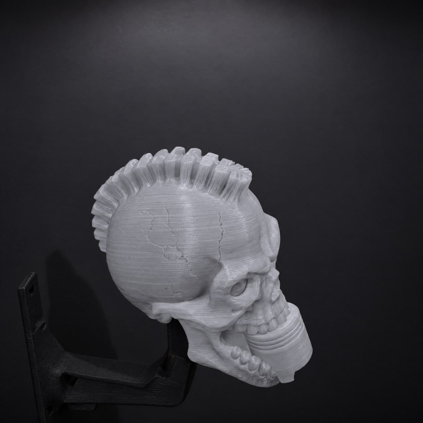 The Piston Skull Helmet Mount in Ghost Grey, from above
