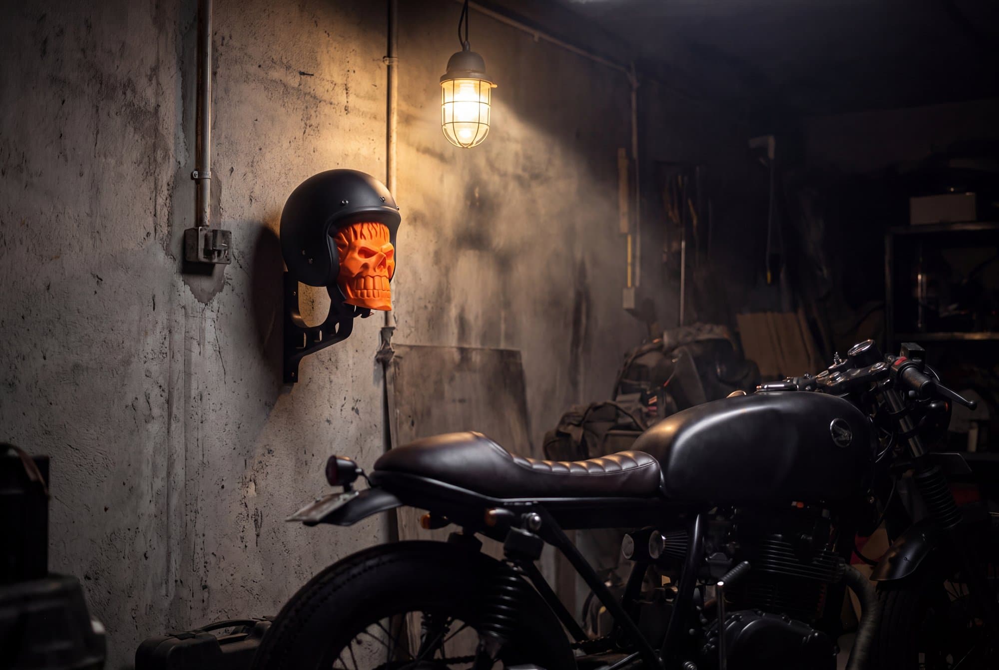 The mount on a workshop wall