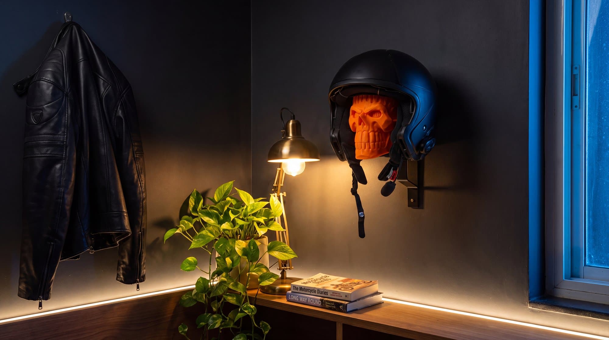 A SKELMET mount in a rider's bedroom